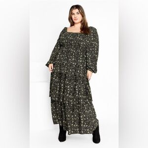 City Chic Tiered Maxi Dress — NWT!